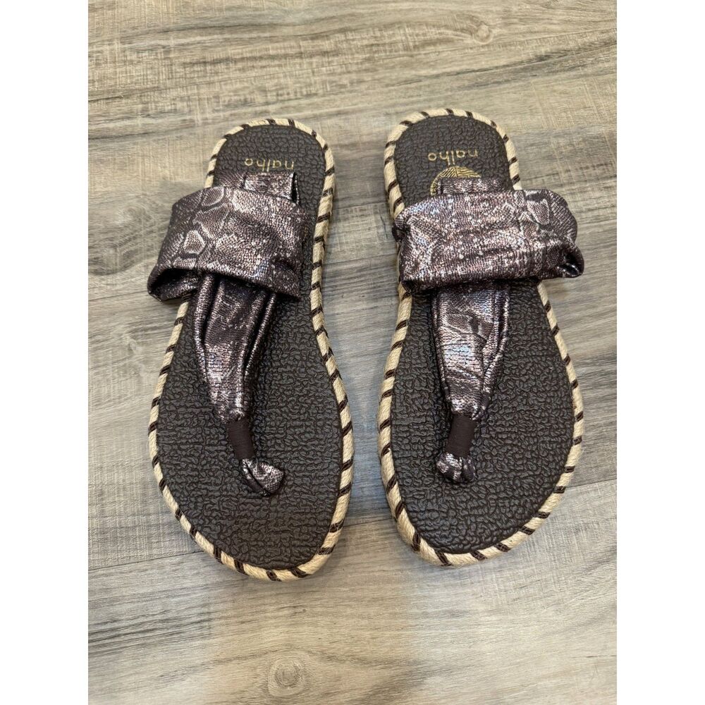 Nalho Ganika Sandal sz 7/ Ganika Snake Brown New with Box